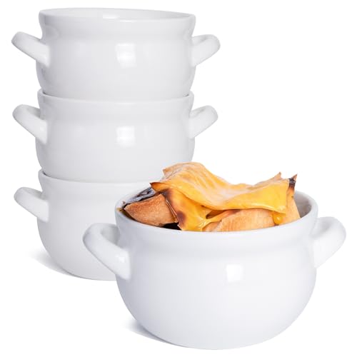 Vumdua Vumdua Soup Bowls with Handles, 16 Oz Ceramic French Onion Soup Bowls - Stackable Oven Safe Bowls Serving Soup Crocks  - Image 1