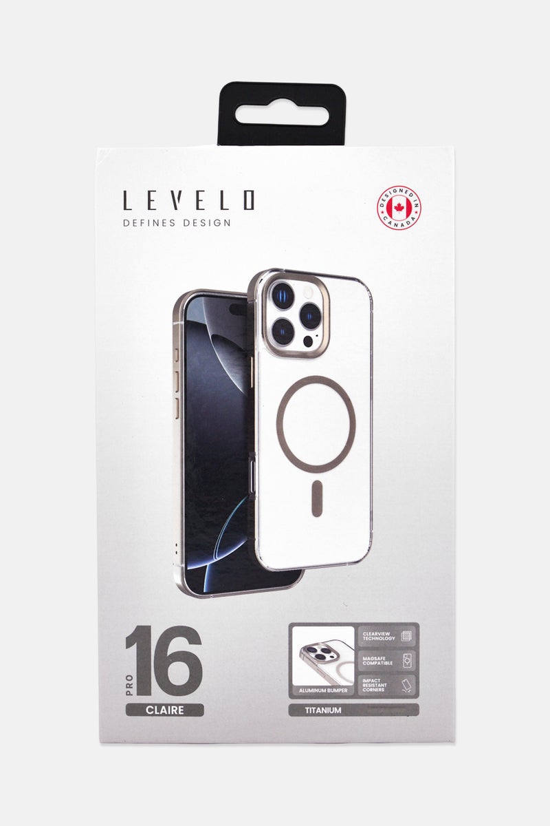LEVELO iPhone 16 Pro Claire Magsafe Protective Case, Transparent - Image 3