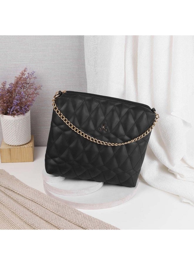 Mochi Women Black Zip Top Sing Bag (66-7673) - Image 2