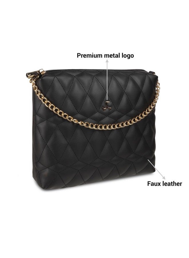 Mochi Women Black Zip Top Sing Bag (66-7673) - Image 3