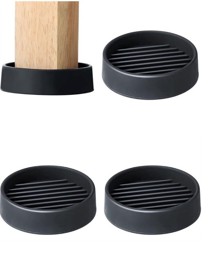 Generic - Non Slip Furniture Coasters, 4pcs Round Rubber Furniture Caster Cups Non Skid Furniture Cups  Anti Skid Leg Coasters Floor Protector  for Bed Couch Stoppers, 7.6x7.6cm - Image 1