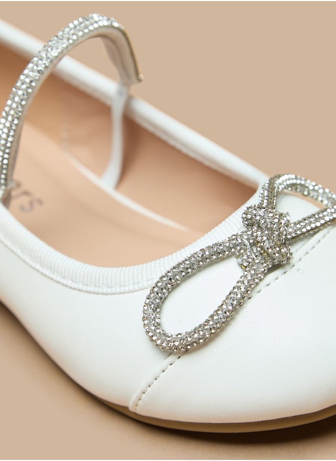 JUNIORS Girls Bow Accent Slip-On Round Toe Ballerina Shoes  - Image 5