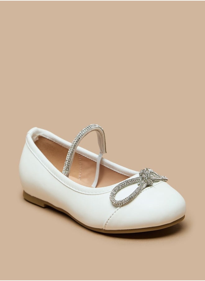 JUNIORS Girls Bow Accent Slip-On Round Toe Ballerina Shoes  - Image 2
