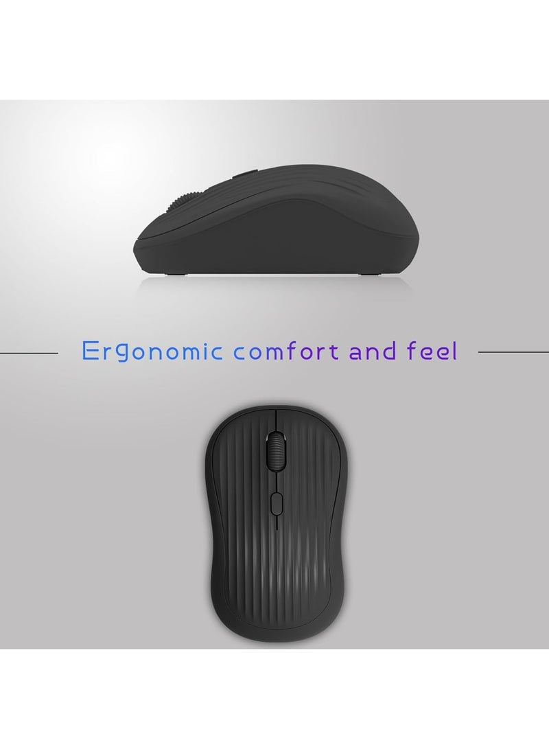SOLARAE Bluetooth Wireless Mouse, 2.4G Silent Mouse, Rechargeable DPI 800 1200 1600 Wireless Mouse, Portable Computer Mouse with USB Nano Receiver for Laptop, PC, Mac, Windows, Black - Image 5