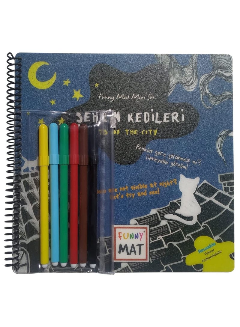 Funny Mat Washable Silicone Coloring Pads Notebooks and Mat Mini Set City - Image 1