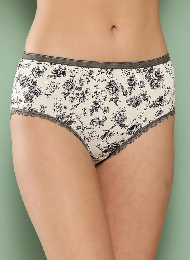 Leading Lady Pack of 2 - Floral and Animal Print Hipster Briefs