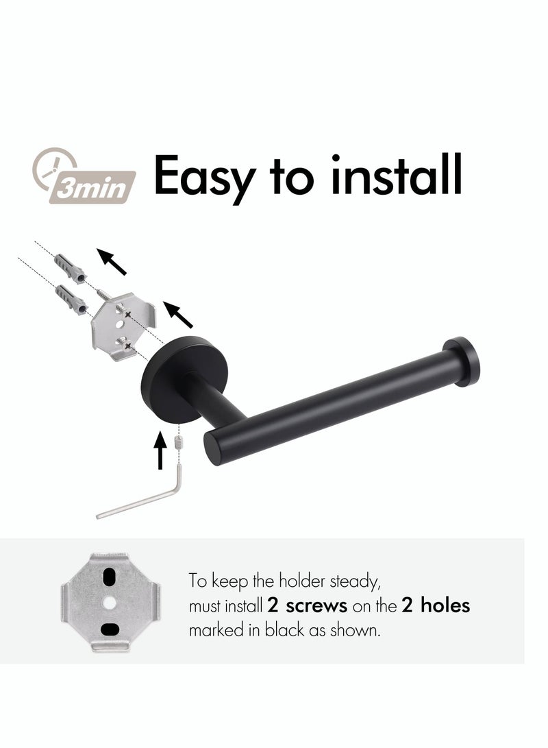 MIXDE Toilet Paper Holder for Bathroom 2 Pack Tissue Holder Dispenser SUS304 Stainless Steel RUSTPROOF Toilet Roll Holder Wall Mount Matte Black A2175S12-BK-P2  - Image 5