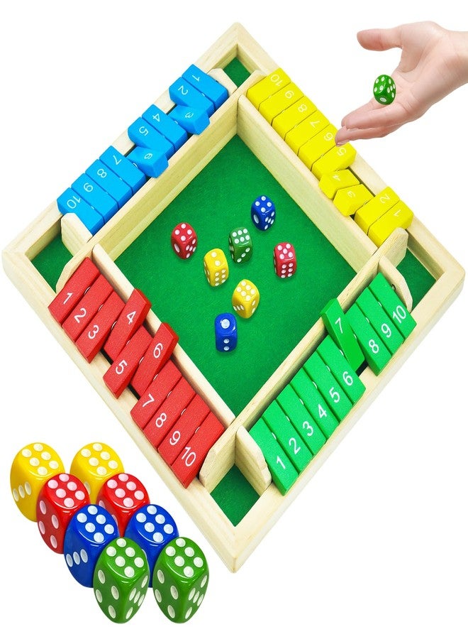 rytopt Shut The Box Game, Back to School Supplies, 2-4 Player Family Wooden Board Table Math Games for Adults, Board Games, Family Games, 8 Dices Tabletop Toys for School Supplies, Party - Image 1