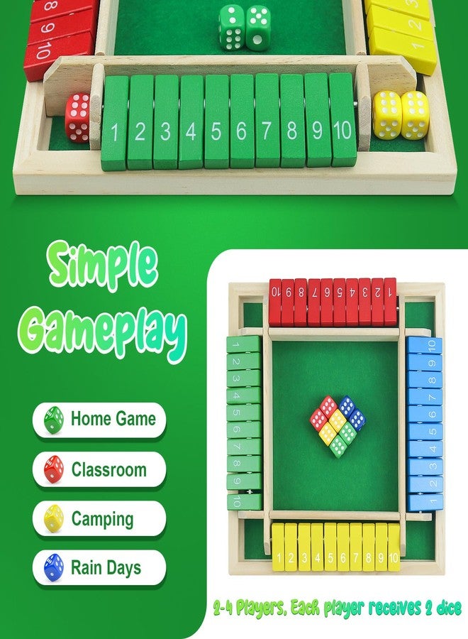 rytopt Shut The Box Game, Back to School Supplies, 2-4 Player Family Wooden Board Table Math Games for Adults, Board Games, Family Games, 8 Dices Tabletop Toys for School Supplies, Party - Image 3