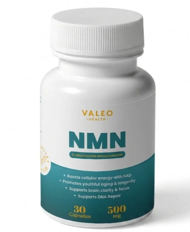 Valeo VALEO NMN 500mg Capsules: Pure Nicotinamide Mononucleotide NAD+ Booster for Anti-Ageing, Cellular Energy, Focus & Longevity Support. High-Purity Single Ingredient, Made in the UK – 30 Capsules (30-Day Supply)