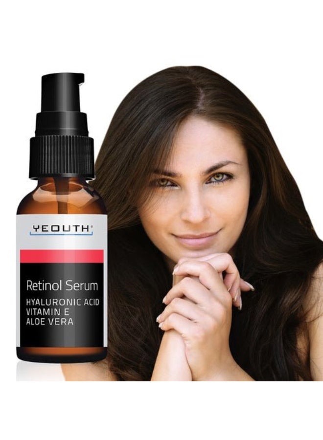 Yeouth 2.5% Retinol Serum With Hyaluronic Acid, Vitamin E, Aloe Vera, 2Oz - Image 3