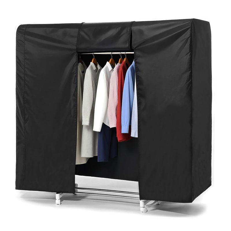 SEJGGKQ 59" Garment Rack Cover,Clothes Closet Bag,Clothing Covers Hanging Rolling Only Portable Storage Zipper Rail Wardrobe Coat,Dustproof Cloth Bags Covering Fits Garmet Hanger Covers for Racks Suit Dress - Image 1