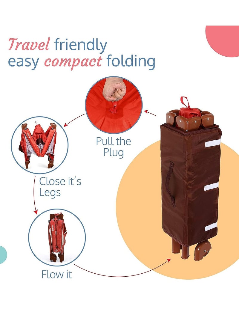 Everything For Kids Portable Baby Bed Travel Cot And Playpen - Quick Foldable with Carrying Bag 120x60cm - Image 4