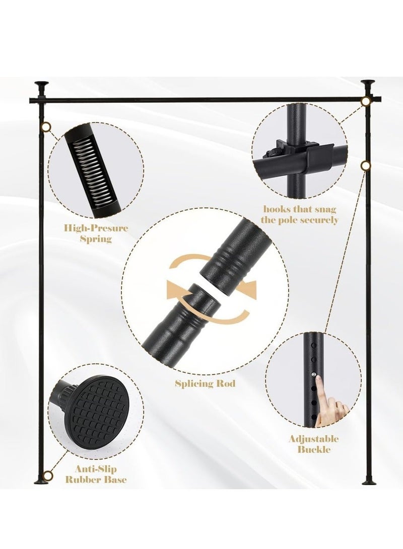 والالا فاصل غرفة قائم بذاته قابل للتعديل، قضبان ستائر بدون شد، قضبان فاصل حائط من الأرضية إلى السقف، قضبان فاصلة شديدة التحمل - Image 3