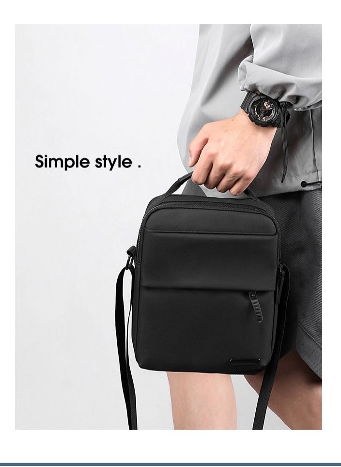 HOOPZOZA Sling Crossbody Bag 1PCS Man Shoulder Bag Small Shoulder Backpack for Men Chest Bags Multipurpose Cross Body with Detachable Strap Casual Daypack for Business Travel Cycling Hiking Purse Bag Black  - Image 1