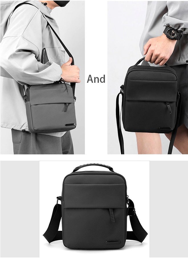 HOOPZOZA Sling Crossbody Bag 1PCS Man Shoulder Bag Small Shoulder Backpack for Men Chest Bags Multipurpose Cross Body with Detachable Strap Casual Daypack for Business Travel Cycling Hiking Purse Bag Black  - Image 2