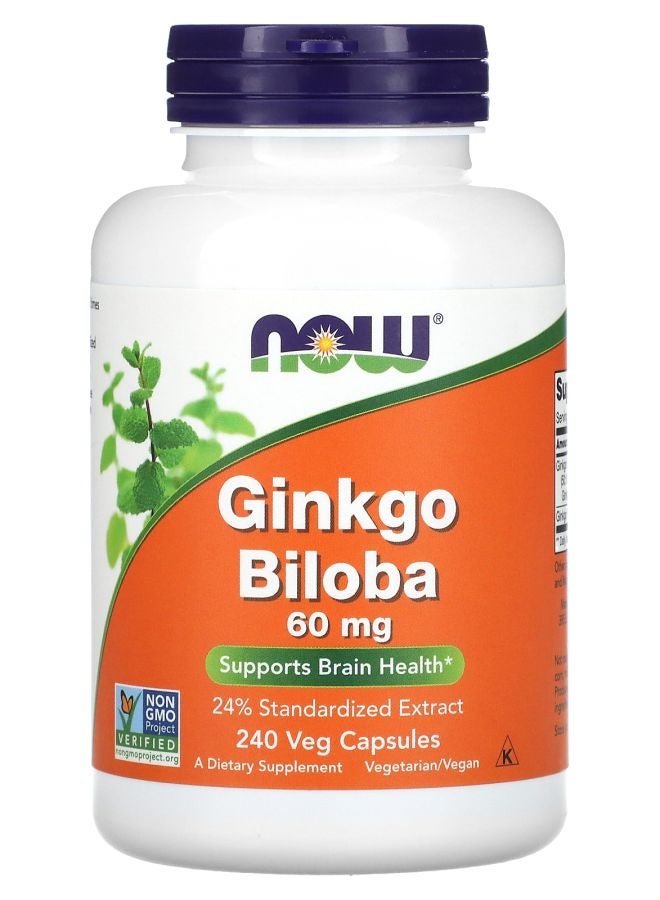 now Ginkgo Biloba 60 mg 240 Veg Capsules
