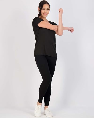REALESSENTIALS Real Essentials 5 Pack: Women's Dry Fit Short Sleeve V Neck Workout Top - Fitness Pilates Gym Athletic Yoga T-Shirt (Plus Available), Set 16, M - Image 5