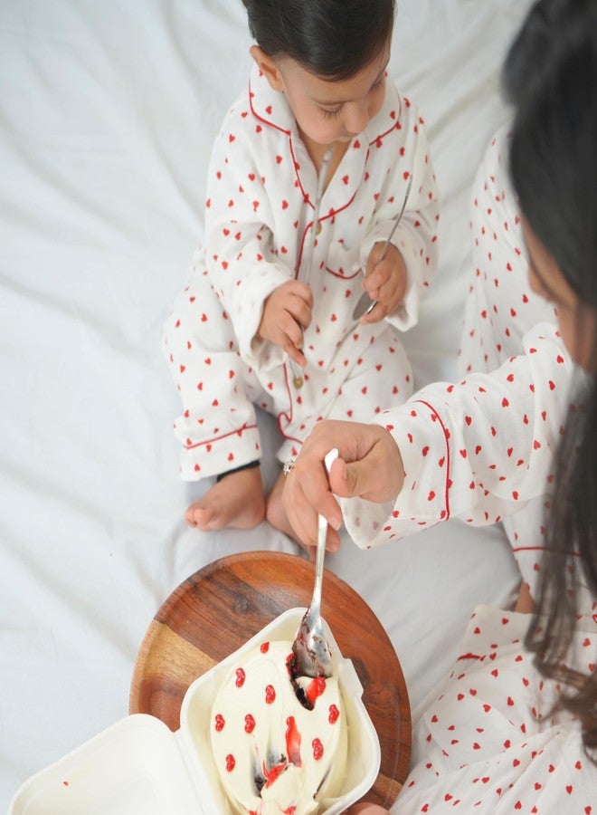 Cocoon Care Muslin Cotton Printed Night Suit for Boys and Girls | Sleepwear for Babies | Winter Pajama Set for Kids | Night wear for Baby | 18-24 M | Heart - Image 4
