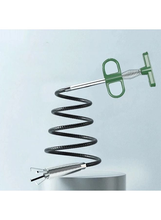 Green 62 99 Inch Sewer Dredge Bathroom Hair Sink Cleaning Tool Snake Spring Pipe Dredge Kitchen Accessories - Image 1