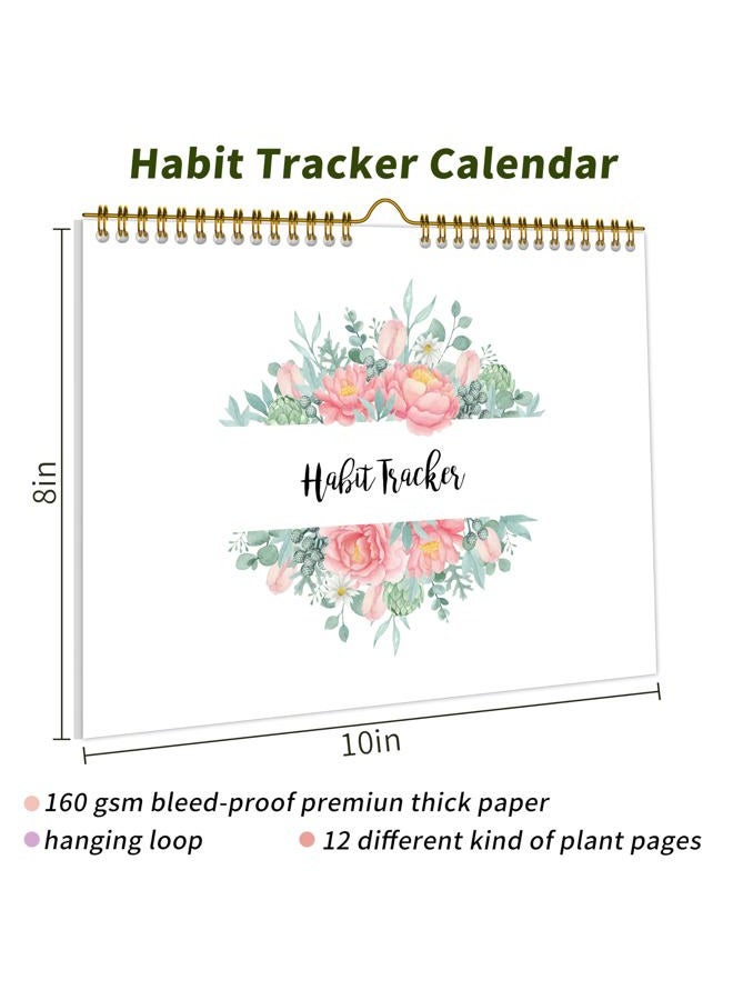 KAICN Habit Tracker Calendar,12 Monthly Habit Tracker Journal with Spiral Binding,Undated Weekly Monthly Planner to Boost Productivity&Self Improvement,8"x10"(Pink) - Image 2