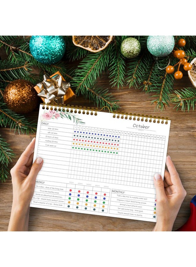 KAICN Habit Tracker Calendar,12 Monthly Habit Tracker Journal with Spiral Binding,Undated Weekly Monthly Planner to Boost Productivity&Self Improvement,8"x10"(Pink) - Image 5