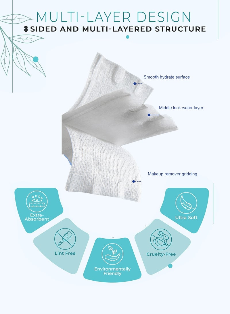 روعة 180 عدد لوسائد ماكياج القابلة للتصرف منصات منخفضة الحساسية خالية من الطفوف تنظيف ماكياج إزالة لوسائد القطن للوجه - Image 2