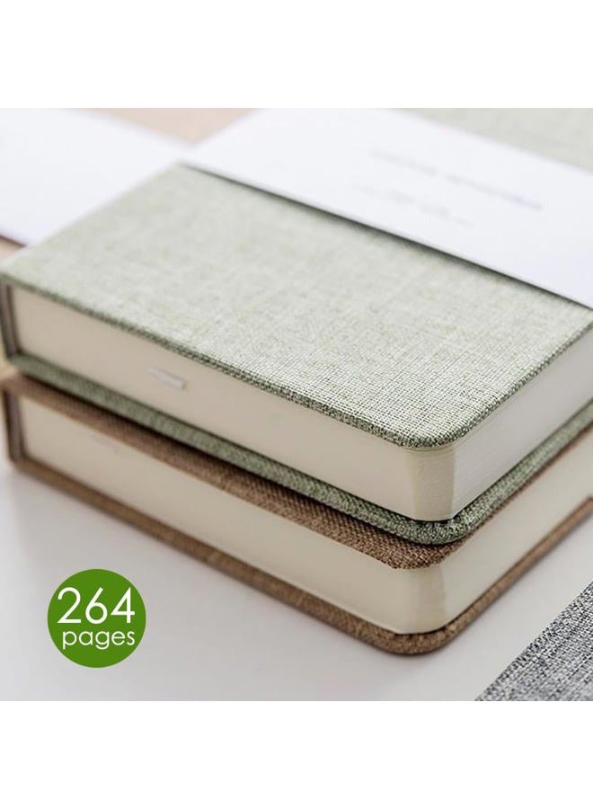 ipoul Linen Notebook, College Ruled, Hardcover, Lay Flat, B6, Small, 5x7, Thick, 100gsm, Green, Journal for Writing, Notebook for Work, Office - Image 4