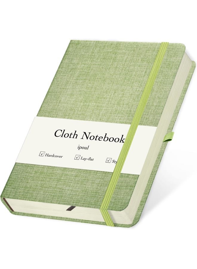 ipoul Linen Notebook, College Ruled, Hardcover, Lay Flat, B6, Small, 5x7, Thick, 100gsm, Green, Journal for Writing, Notebook for Work, Office - Image 1