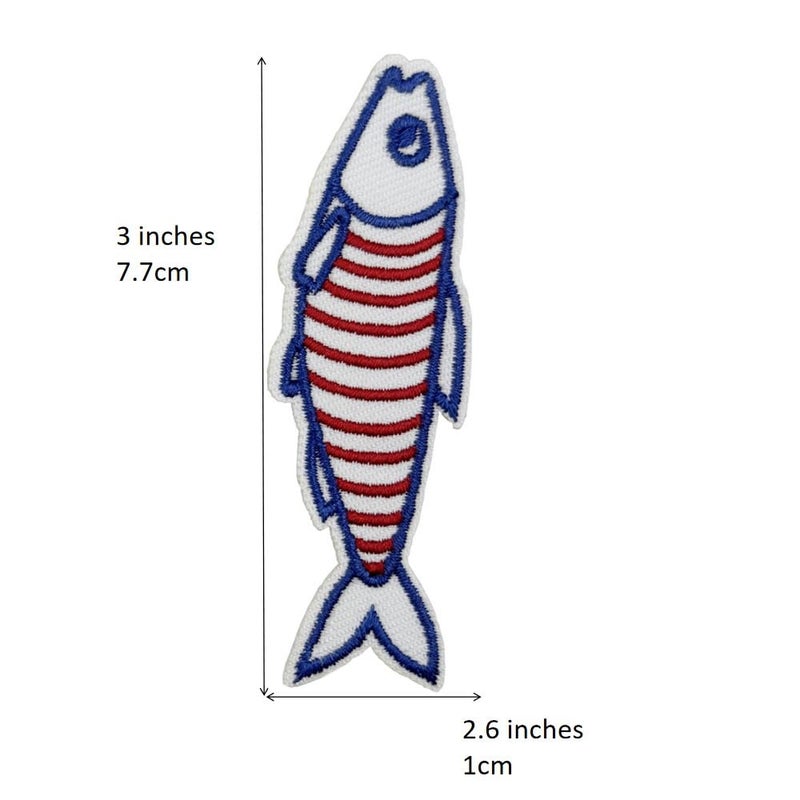ReelFun 3'' Sardines Fish Summer Embroidered Iron-On Patches - Image 4