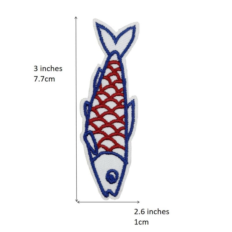 ReelFun 3'' Sardines Fish Summer Embroidered Iron-On Patches - Image 3