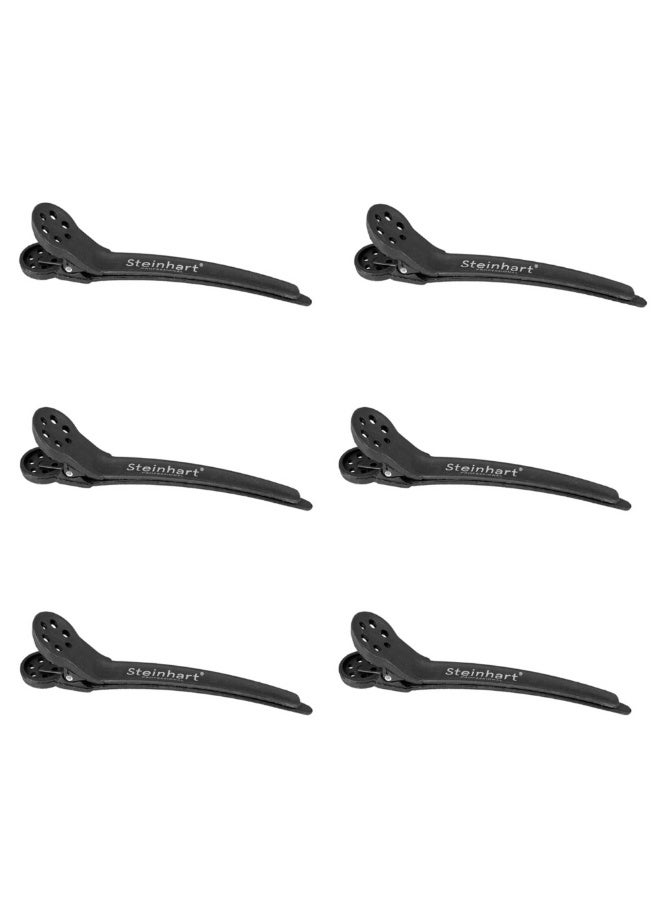 Steinhart Professional Short Carbon Hair Clips for Home or Professional Users Black 6units - Image 1