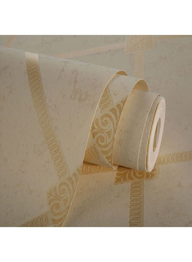 Simple Style Self-Adhesive Wall Paper Beige 0.53x10meter