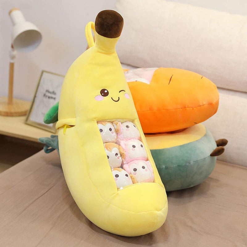 REFAHB Cute Throw Pillow Stuffed Banana Toys Removable Fluffy Creative Gifts for Teens Girls Kids - Image 4