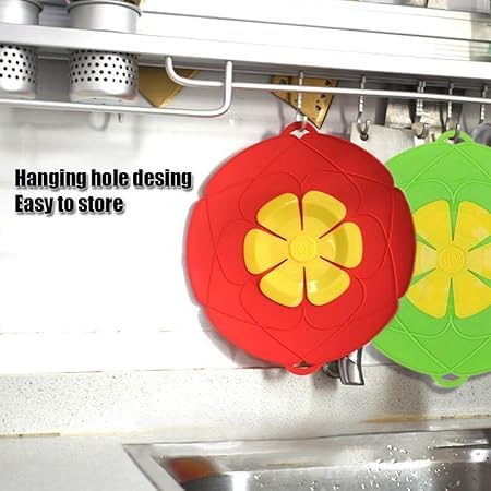 KACHKIT Spill Stopper Lid Cover,Anti Spill Lid Cover,Pot Cover Silicone Spill Stopper Lid,Boil Over Safeguard, 11inch/10.2inch Multi-Function Kitchen Tool(Pic-1 ;Multicolor). - Image 5