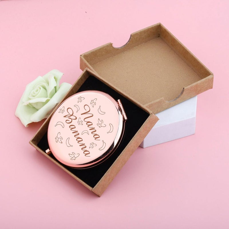 AKTAP AKTAP Grandma Pocket Mirror Nana Banana Compact Makeup Mirror Nana Birthday Gift Banana Mirror Nana Banana Compact Mirror  - Image 2