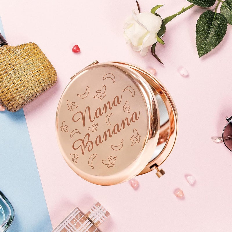 AKTAP AKTAP Grandma Pocket Mirror Nana Banana Compact Makeup Mirror Nana Birthday Gift Banana Mirror Nana Banana Compact Mirror  - Image 3