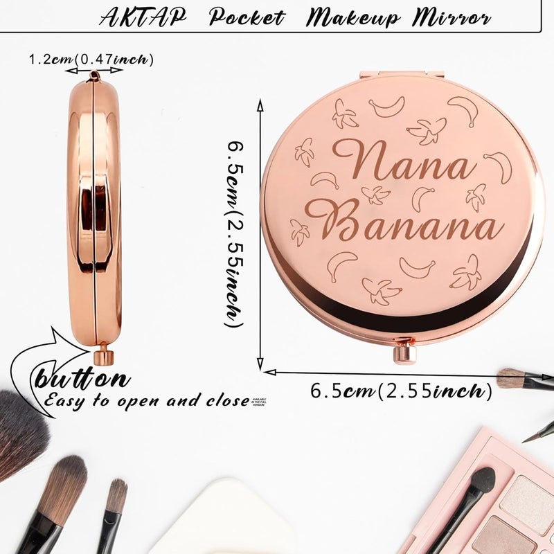 AKTAP AKTAP Grandma Pocket Mirror Nana Banana Compact Makeup Mirror Nana Birthday Gift Banana Mirror Nana Banana Compact Mirror  - Image 4