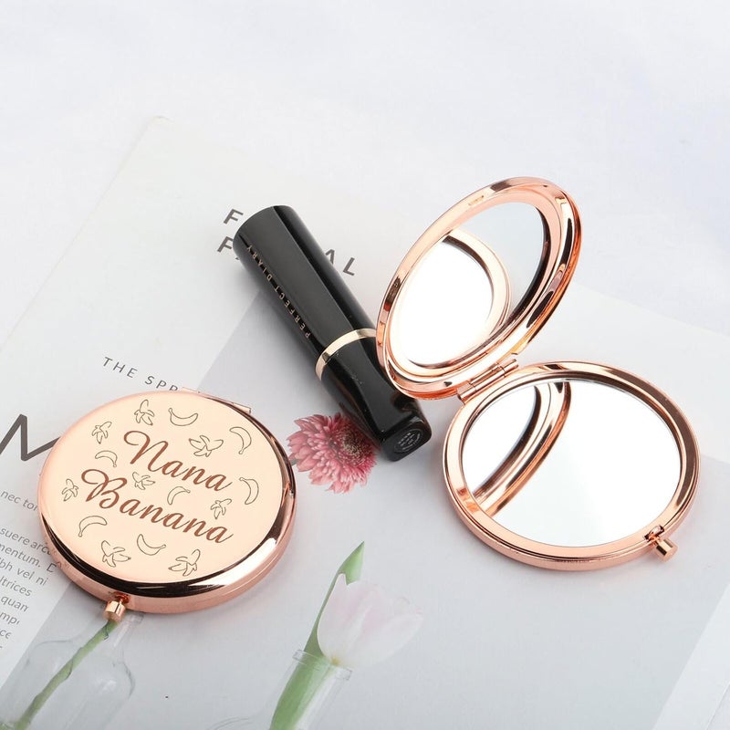 AKTAP AKTAP Grandma Pocket Mirror Nana Banana Compact Makeup Mirror Nana Birthday Gift Banana Mirror Nana Banana Compact Mirror  - Image 1
