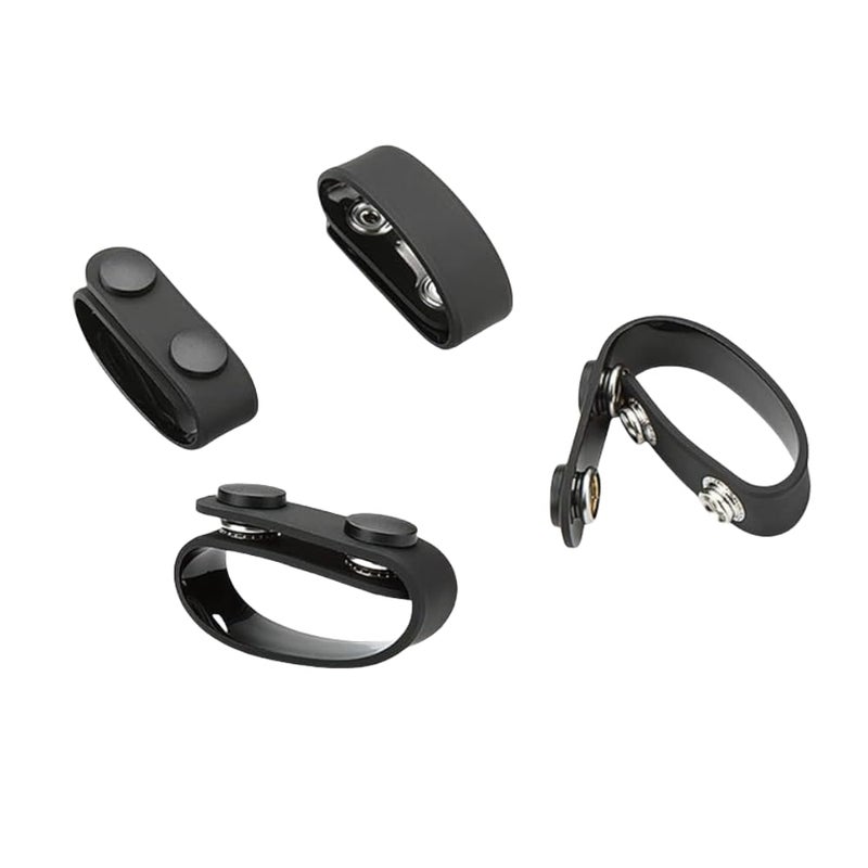 TACNEX Duty Belt Keepers w/Double Snaps for 2" Wide Belt Police Law Enforcement Security Leather Utility Tactical Belt Accessories Plain Black - Image 2