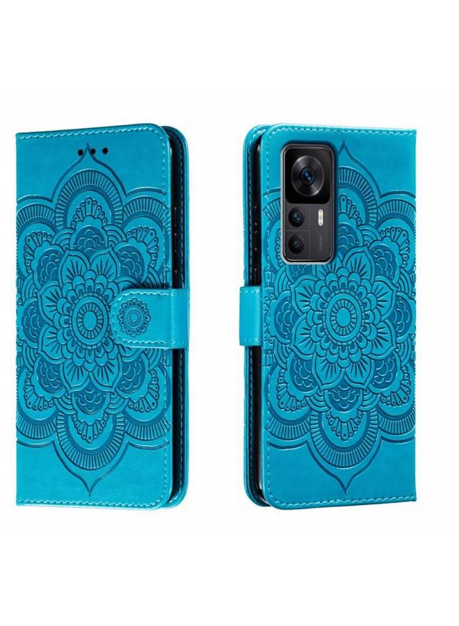 The Bros Case For Xiaomi Redmi K50 Ultra Sun Mandala Embossing Pattern Phone Leather Case