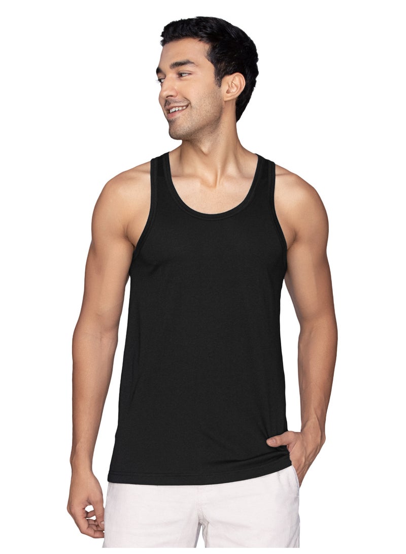 اكس واي اكس اكس XYXX صدرية رجالية سادة بقصّة عادية من القطن الممشط، عبوة من قطعتين - Image 2