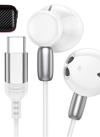 USB-C Wired Headphones for Galaxy S24/S23 Ultra, HiFi Stereo Type-C Earbuds with Microphone, Volume Control, Deep Bass Sound for iPhone 15 Pro Max, iPad, Android, and Google Pixel 8. - pzsku/Z7628D30128EA7B20D68DZ/45/_/1726185610/6df5f556-ec39-479c-9007-224f3d782eb2