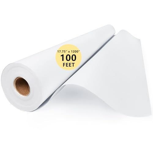 Donyang Art Paper Roll for Crafts, Drawing & Painting, 17.75"x1200" (100') White Gift Wrapping Craft Kraft Bulletin Board Poster Banner Coloring Paper, Kids Art Supplies, Wedding Floral Supplies 80GSM 55LB - Image 1