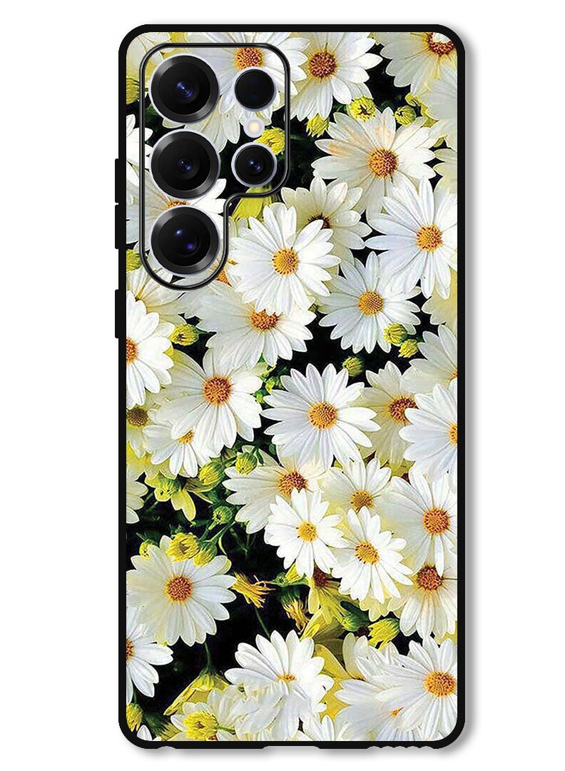 Theodor Protective Case Anti Scratch Shock Proof Bumper Cover For Samsung Galaxy S25 Ultra White Flowers - Image 1
