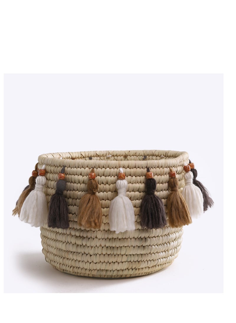 Bazaar Misr Wicker storage basket macrame  - Image 1