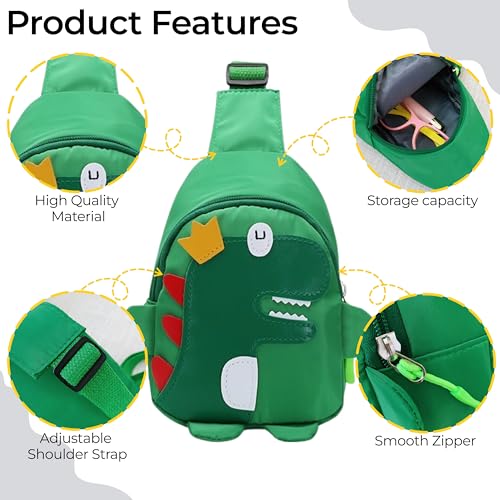 BEMBIKA Baby Shoulder Bag Stylish Cross Body Sling Bag, Small Daypack for Kids Boys & Girls -(1-7 Years | Green) - Image 4