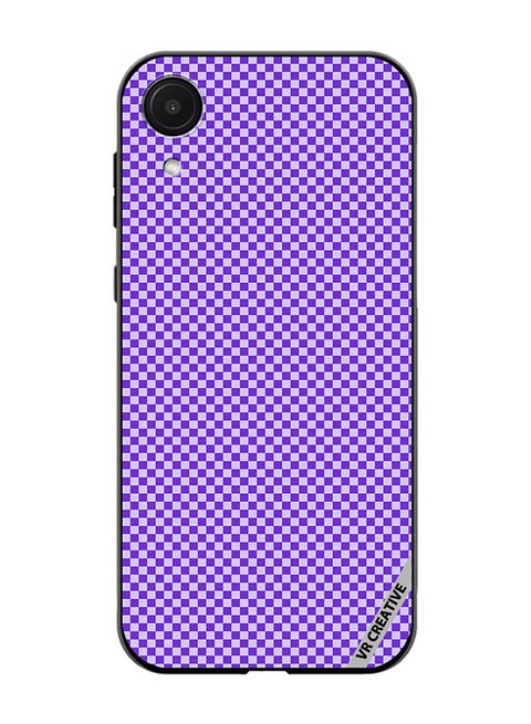 Protective Case Cover For Samsung Galaxy A03 Core Groovy Purply And White Checkerboard Design Multicolour