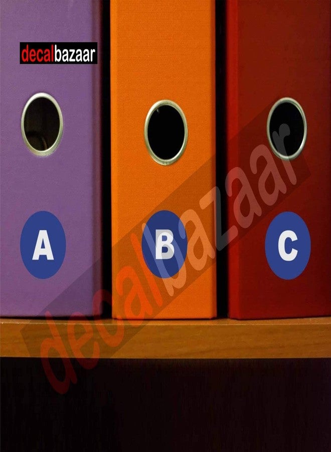 Decalbazaar A to Z Alphabet Round Letter Labels (Set 2), Vinyl Glossy Finish, 1.5 Inch, Blue, Indoor Outdoor Use - Image 5