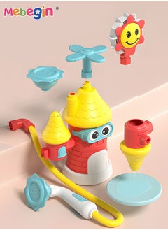 MEBEGIN Electric Castle-shape Bath Toy with 3 Powerful Suction Cups, Adorable Shower Head, Absorbent Bathtub Spray Toy, Creative Baby Bath Companion Toy, Suitable for Tub and Wall, Maximum Fun in Tub or Sink for Infants and Newborn Babies, 26*10.5*30cm  - Image 5